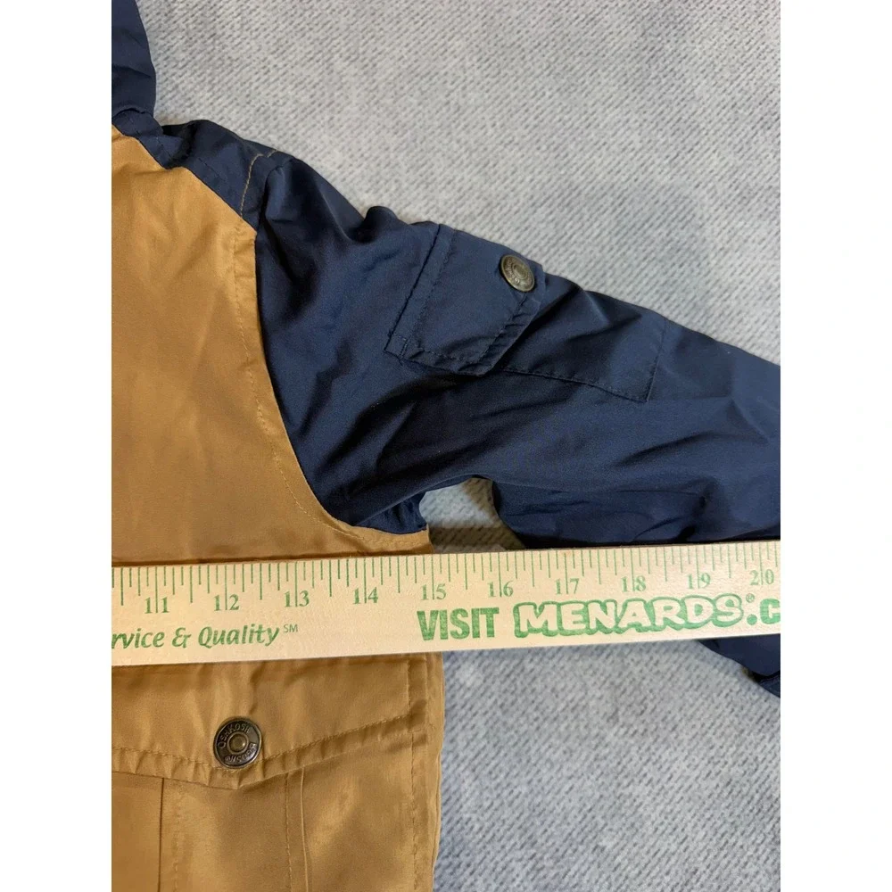 OshKosh Bgosh Kids 2T Navy Tan Hooded Puffer Jacket Heavy Winter Coat OK-CNL1739
